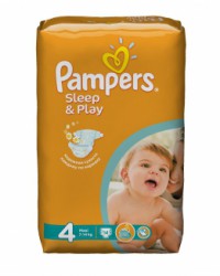Подгузники 14 шт. Pampers слип энд плей макси 7-14 кг р. 4