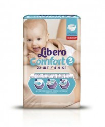 Подгузники 22 шт. Libero комфорт миди 4-9 кг