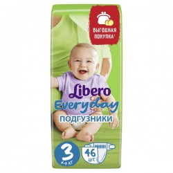 Подгузники 46 шт. Libero эвридей миди 4-9 кг