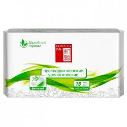 Прокладки женские Секреты Лан Урологические мини 2 капли без крыльев целебные травы 16 шт.