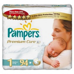 Подгузники 94 шт. Pampers премиум ньюборн 2-5 кг р. 1
