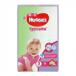 Подгузники-трусики для девочек 58 шт. Huggies аннапурна 7-11 кг