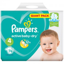 Подгузники 76 шт. Pampers актив беби драй макси 9-14 кг р. 4