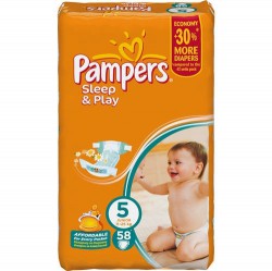 Подгузники 58 шт. Pampers слип энд плей джуниор 11-25 кг р. 5