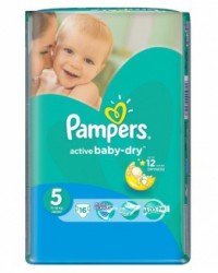 Подгузники 64 шт. Pampers актив беби драй джуниор 11-18 кг р. 5
