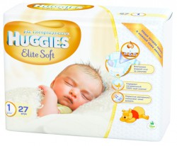 Подгузники 27 шт. Huggies элит софт до 5 кг