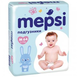 Подгузники 64 шт. Mepsi премиум 6-11 кг р. m