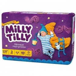 Подгузники 60 шт. Milly Tilly Миди 3 ночные 4-9 кг