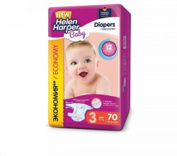 Подгузники 70 шт. Helen Harper Бэби миди 4-9 кг р. 3