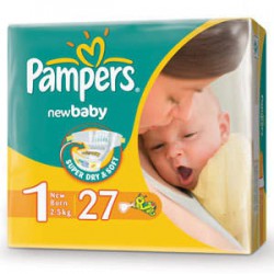 Подгузники 27 шт. Pampers ньюборн 2-5 кг р. 1