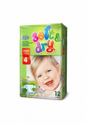 Подгузники 12 шт. Helen Harper Бэби макси 7-18 кг р. 4