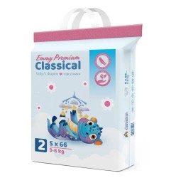 Подгузники 66 шт. Emmy Premium Классик 3-6 кг р. S