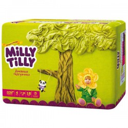 Подгузники 18 шт. Milly Tilly Макси 4 дневные 7-18 кг