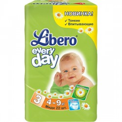 Подгузники 16 шт. Libero эвридей миди 4-9 кг