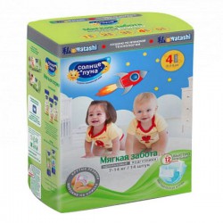 Подгузники 14 шт. Солнце и Луна Мягкая забота 7-14 кг р. 4 L