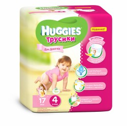 Подгузники-трусики для девочек 17 шт. Huggies 9-14 кг р. 4