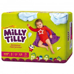 Подгузники 19 шт. Milly Tilly Миди 3 дневные 4-9 кг