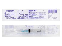 Шприц трехкомпонентный тип луер с надетой иглой р. 0.6ммх30мм 23G 1 1/4 1 шт. 2 мл