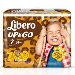 Подгузники-трусики 24 шт. Libero Зооколлекция ап энд гоу экстра лардж плюс 16-26 кг р. xl плюс