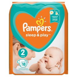 Подгузники 18 шт. Pampers слип энд плей мини 4-8 кг р. 2