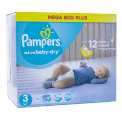 Подгузники 174 шт. Pampers актив беби миди 4-9 кг р. 3
