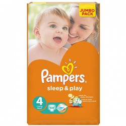 Подгузники 68 шт. Pampers слип энд плей макси ромашка 7-18 кг р. 4