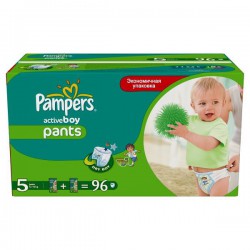 Подгузники-трусики для мальчиков 96 шт. Pampers актив бой джуниор 12-18 кг